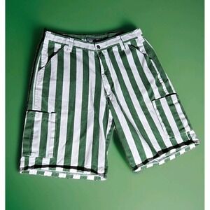 GAME BIBS Cargo Shorts Mens Sz 34 Pockets Green White St. Patrick's Day Sports‎